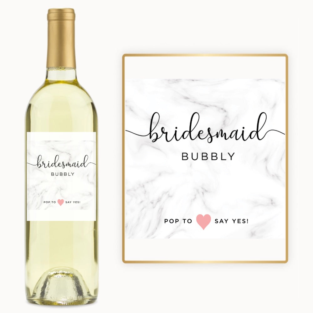 Bridesmaid Bubbly – Custom Label Wine