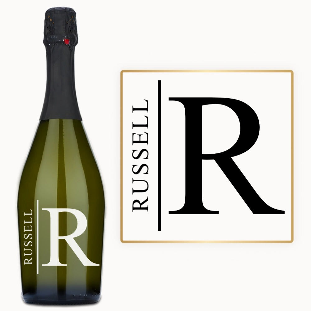 Modern Initial Name – Custom Engraved Wine