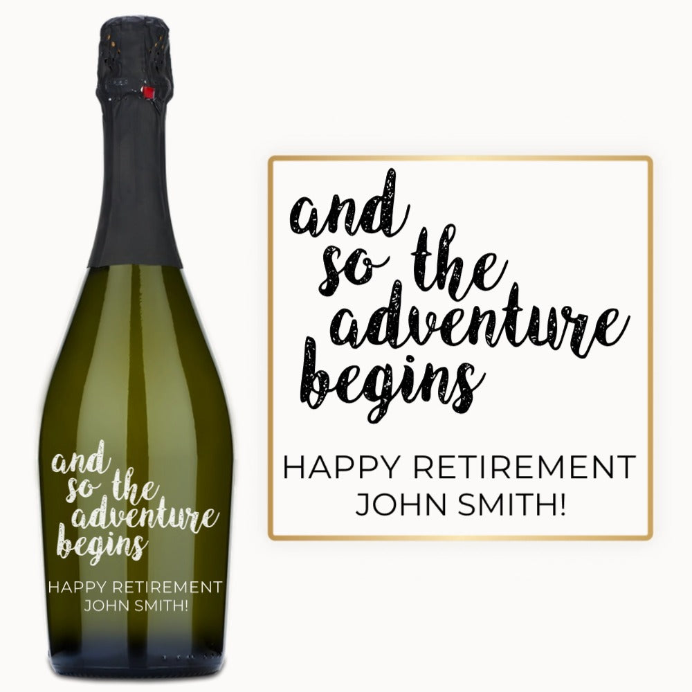 Retirement Adventure Begins – Custom Engraved Wine