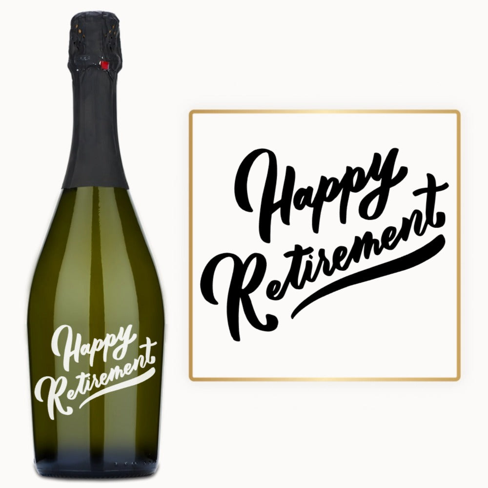 Happy Retirement Script – Custom Engraved Wine