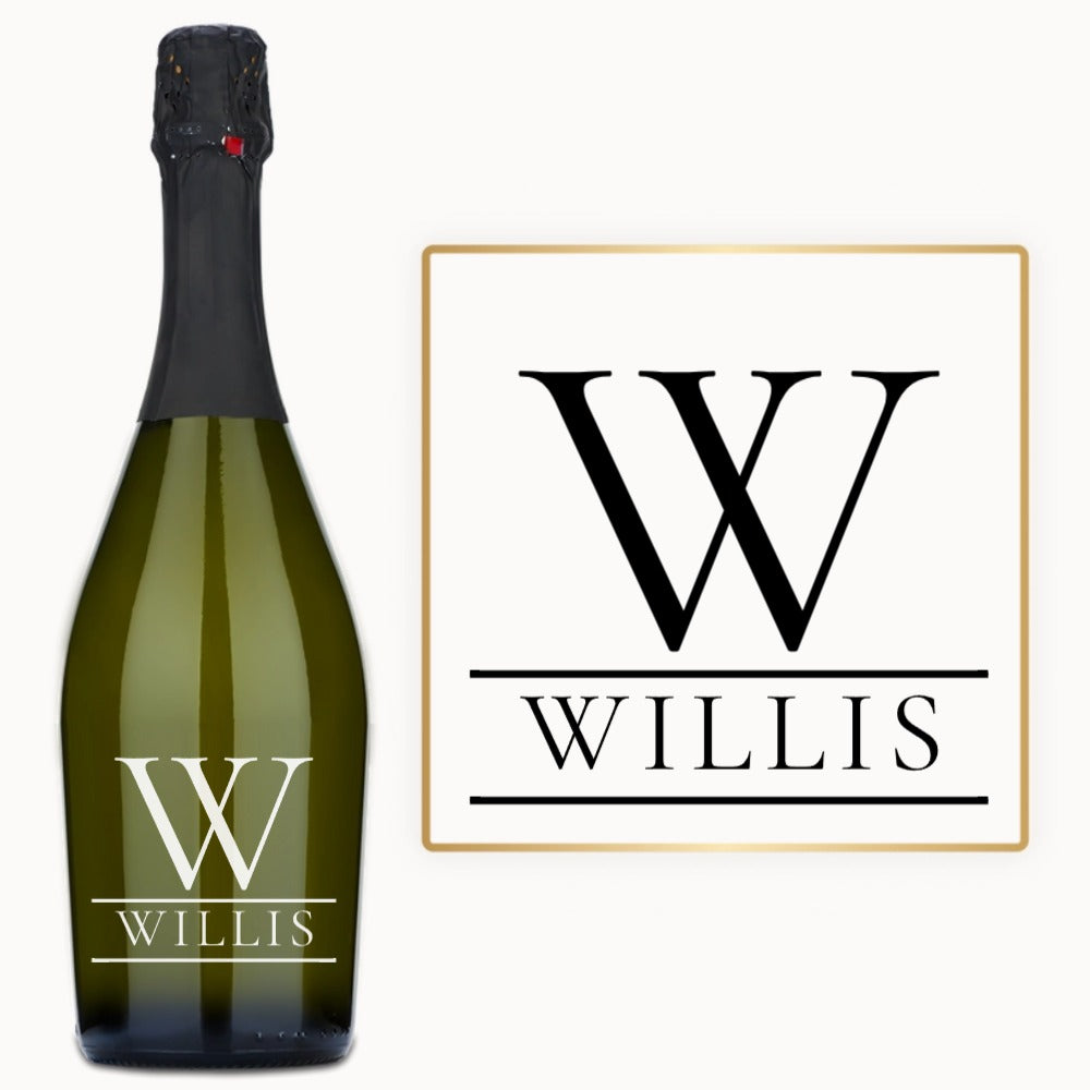 Split Initial Name – Engraved Wine