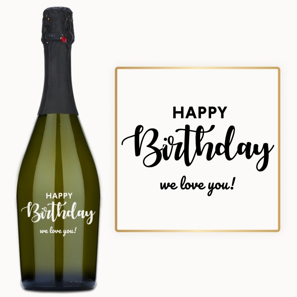 Happy Birthday Rectangle – Engraved Wine