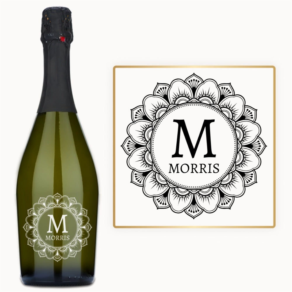 Mandala Monogram – Custom Engraved Wine