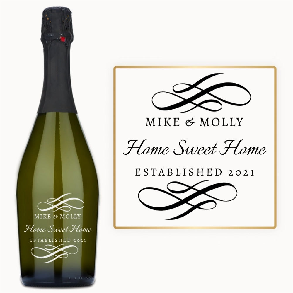 Home Sweet Home Flourish – Custom Engraved Wine