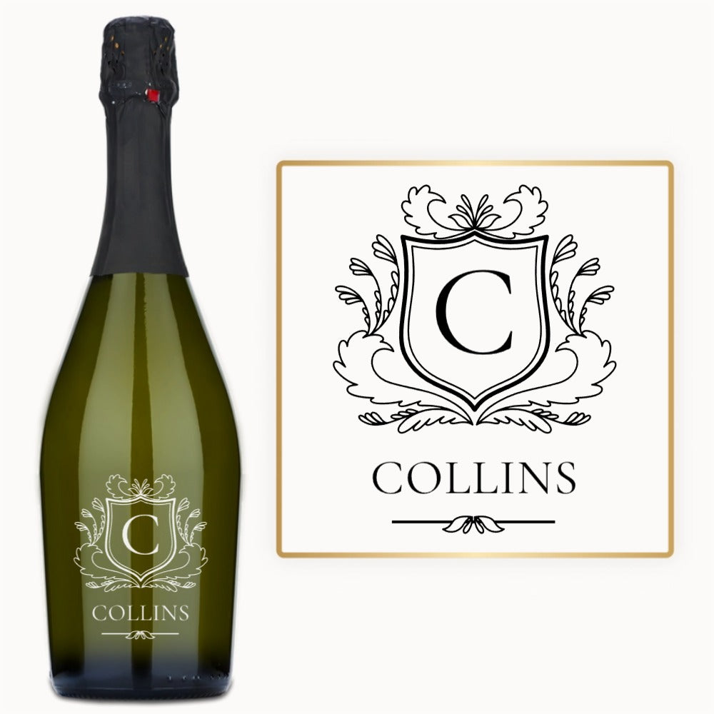 Heritage Shield Monogram – Custom Engraved Wine