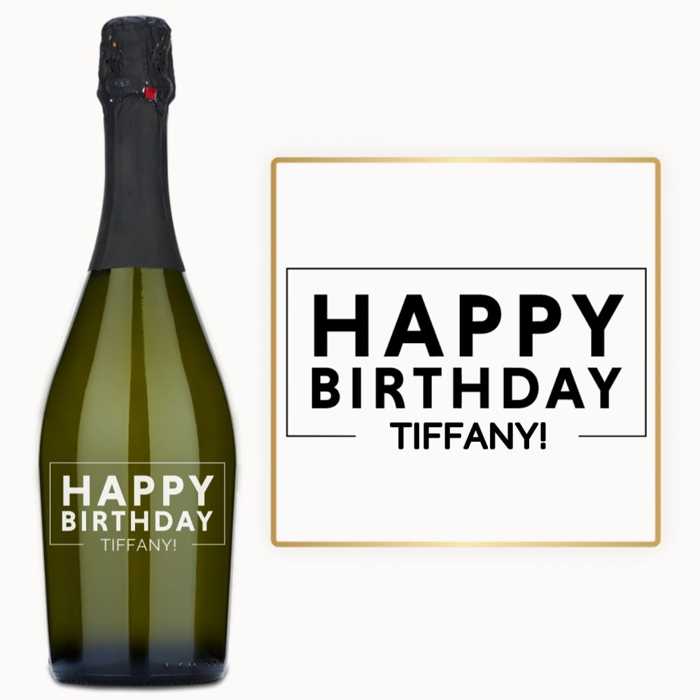 Happy Birthday Script – Custom Engraved Wine