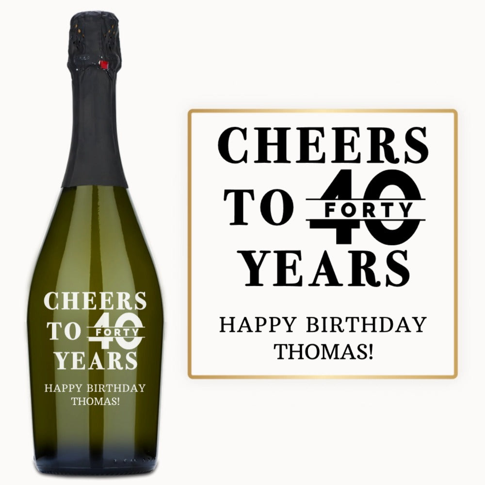 Cheers to 40 Years – Custom Engraved Wine
