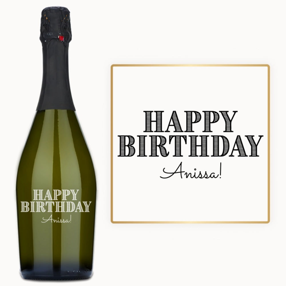 Pinstripe Birthday – Custom Engraved Wine