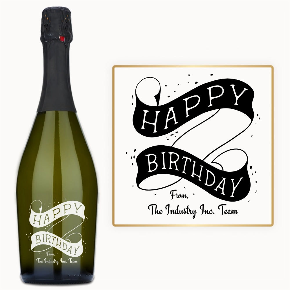 Happy Birthday Scroll – Custom Engraved Wine