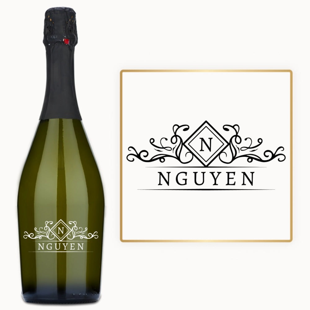 Diamond Crest Monogram – Custom Engraved Wine