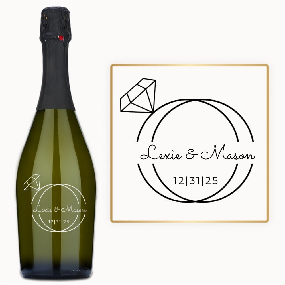 Wedding Ring Monogram – Engraved Engagement Wine