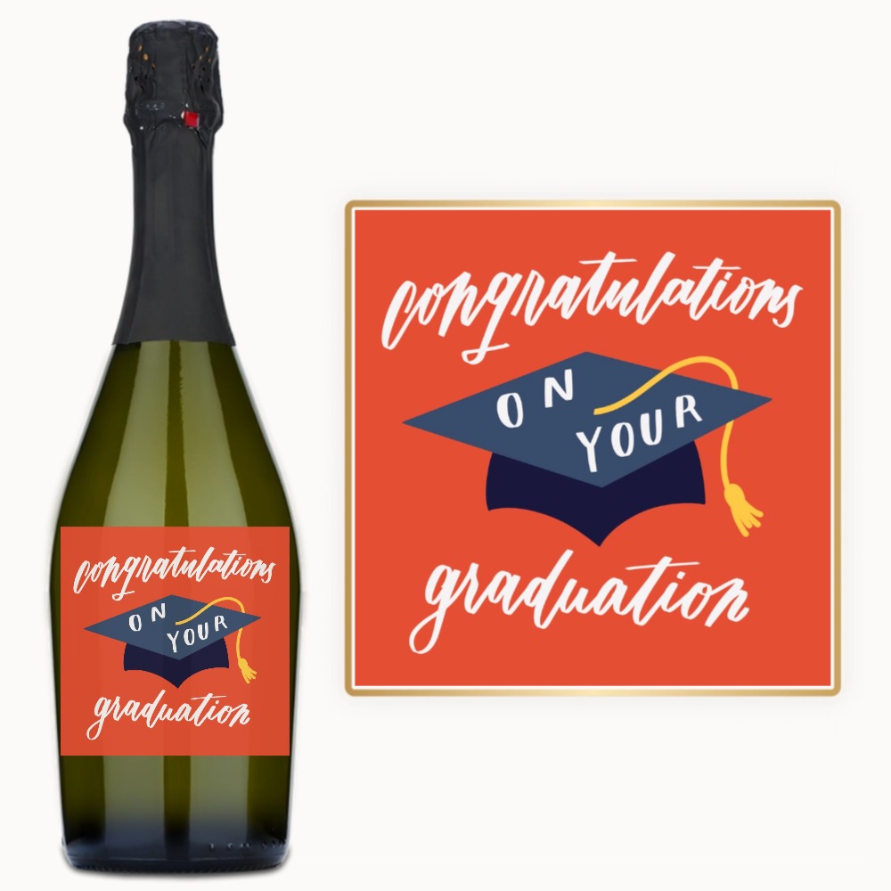 Congrats Grad Cap – Custom Label Wine