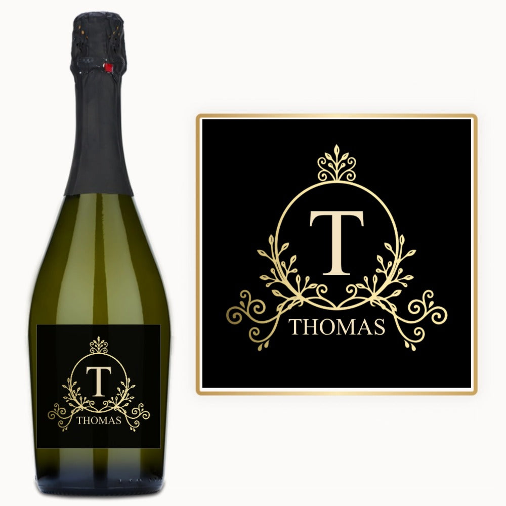 Gold Crest Monogram – Custom Label Wine