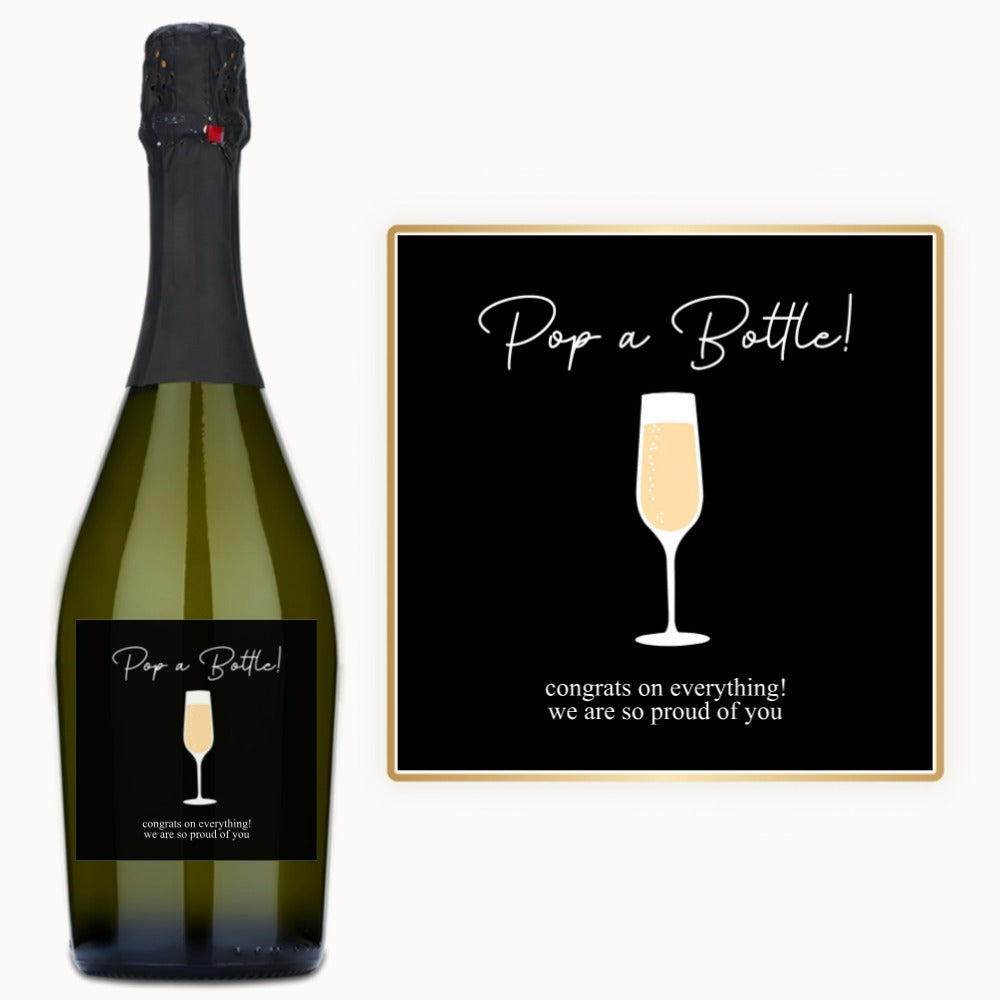 Pop the Bottle Congrats – Custom Label Wine