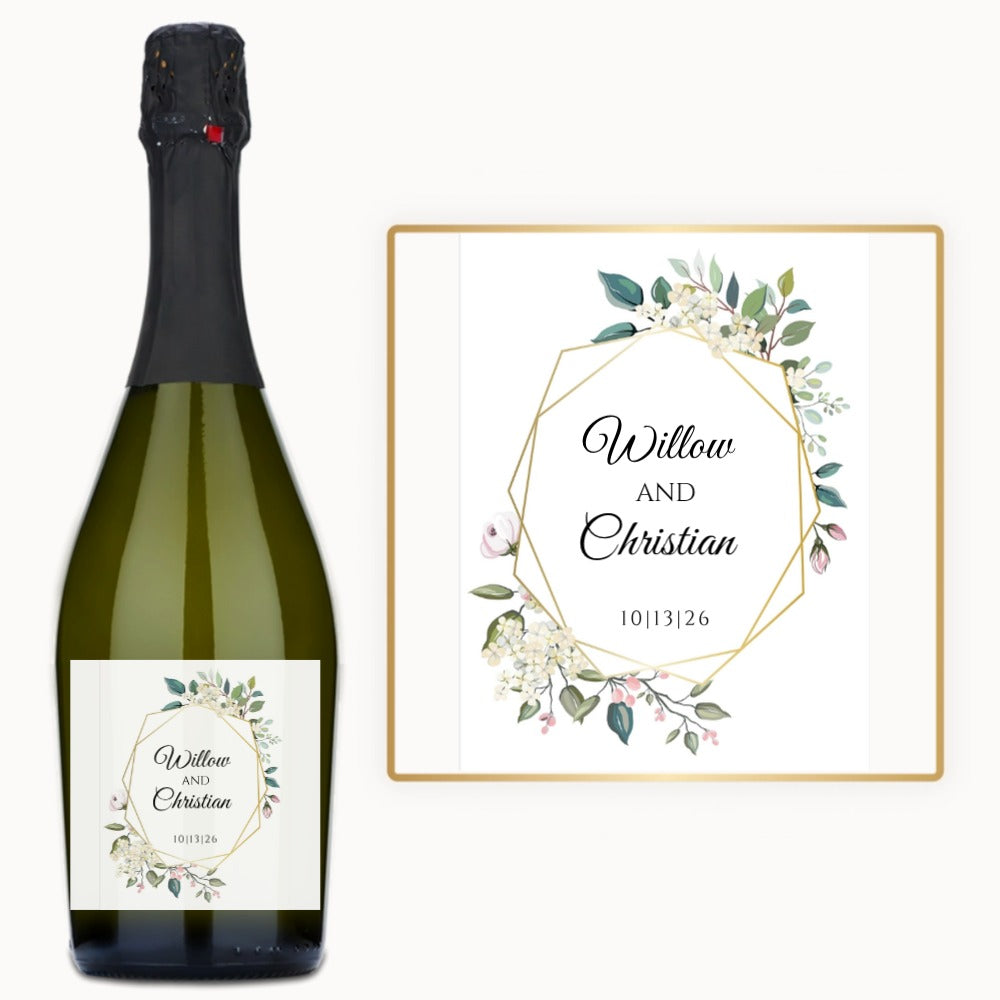 Floral Geometric Names – Custom Label Wine