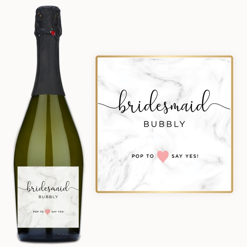 Bridesmaid Bubbly – Custom Label Wine