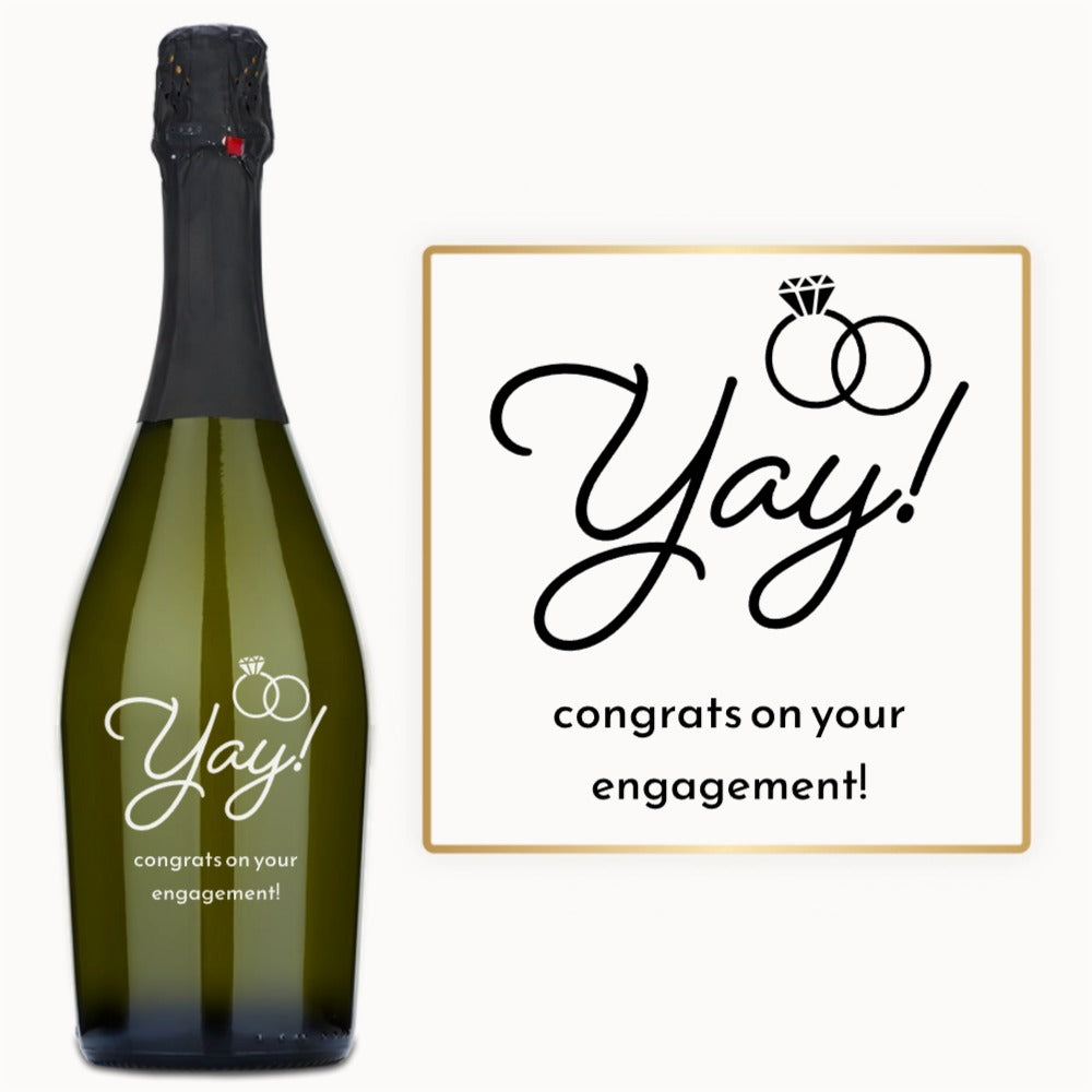 Yay With Rings – Engraved Engagement Wine