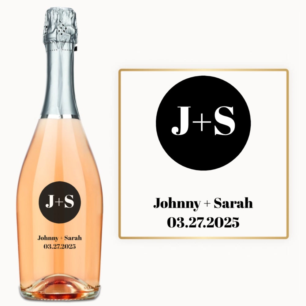 Modern Circle Initials – Custom Engraved Wine