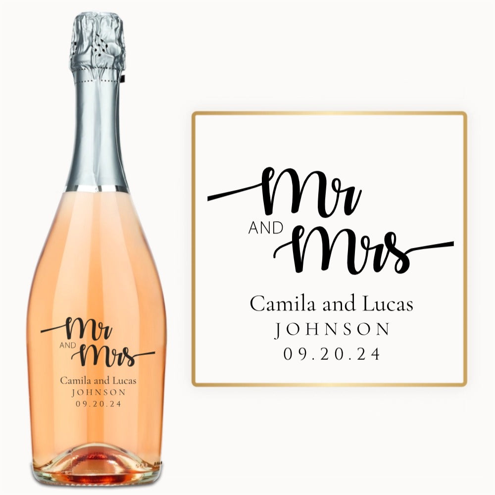 Mr & Mrs Script - Engraved Wedding Wine