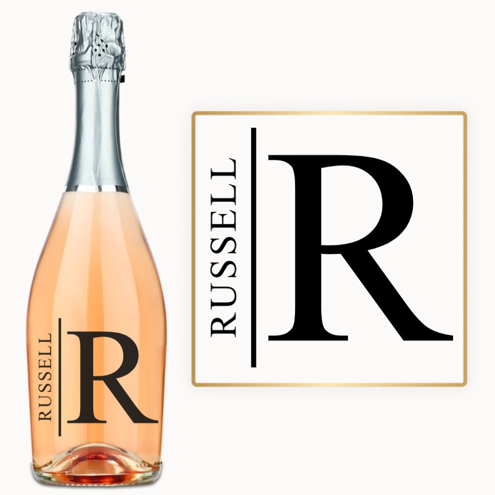 Modern Initial Name – Custom Engraved Wine