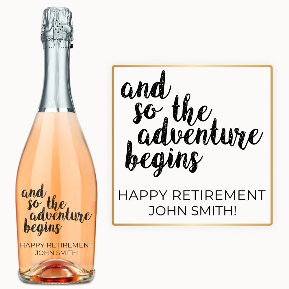 Retirement Adventure Begins – Custom Engraved Wine