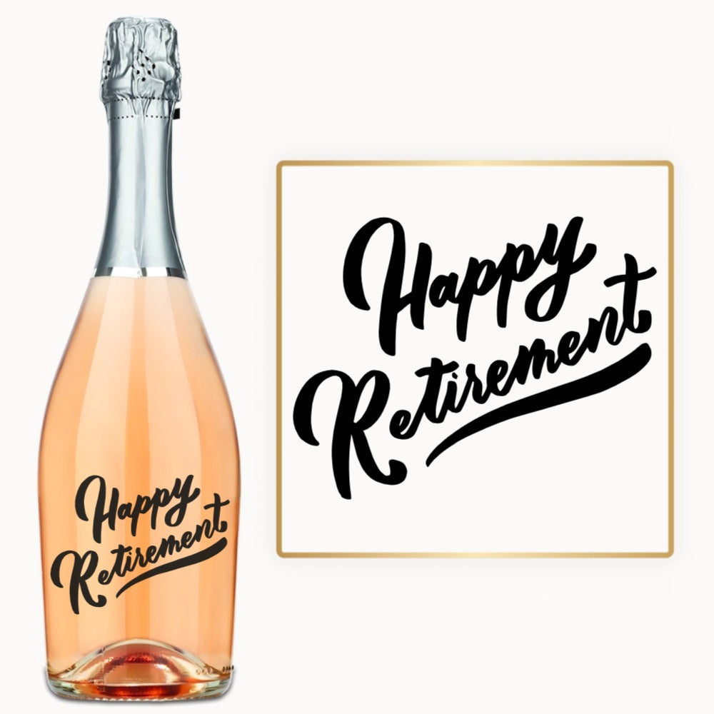 Happy Retirement Script – Custom Engraved Wine