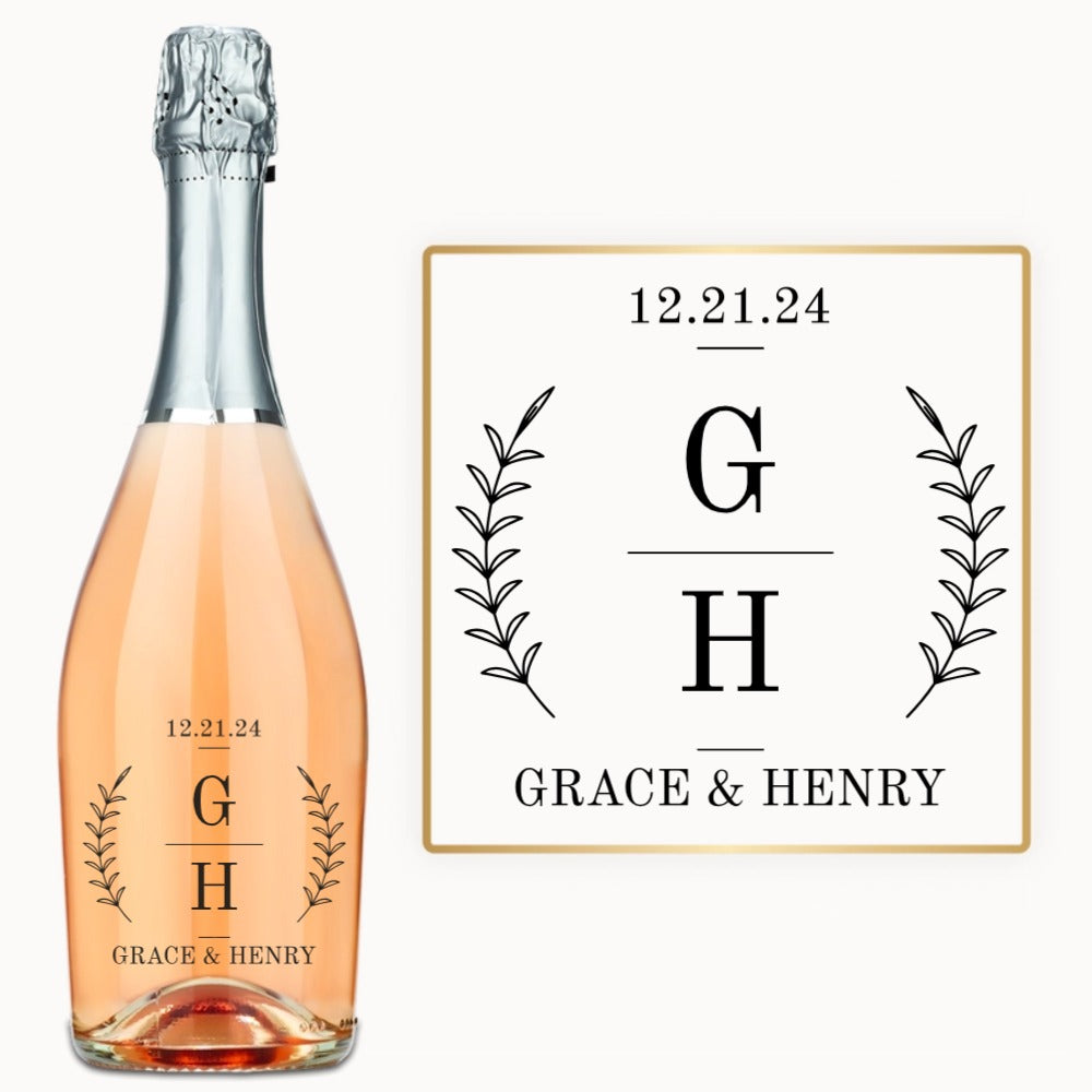 Laurel Monogram – Custom Engraved Wine