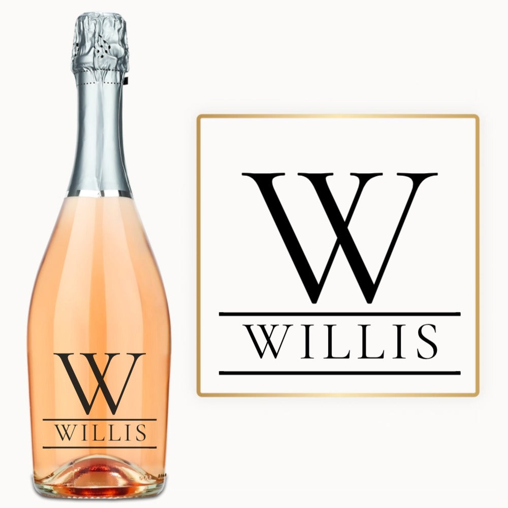 Split Initial Name – Engraved Wine