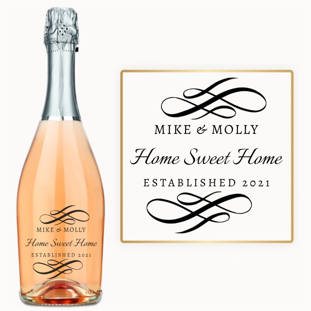 Home Sweet Home Flourish – Custom Engraved Wine