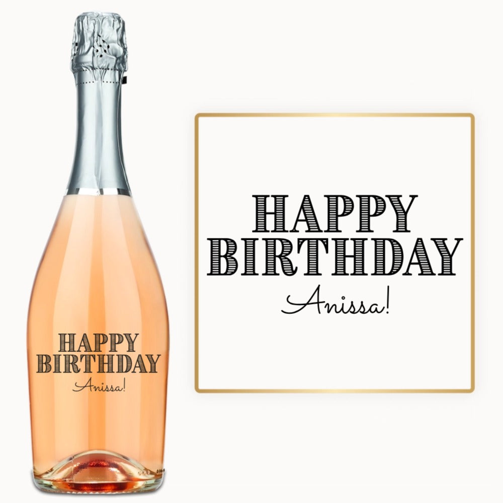 Pinstripe Birthday – Custom Engraved Wine