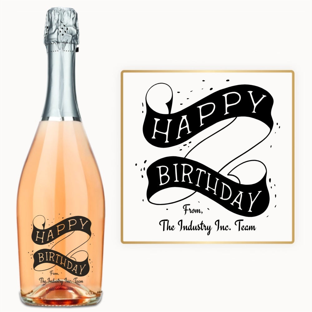 Happy Birthday Scroll – Custom Engraved Wine