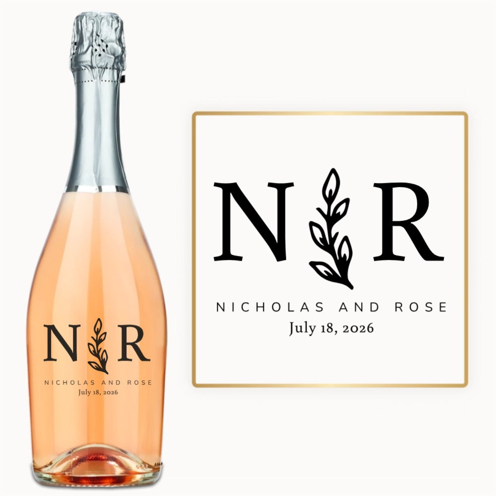 Olive Branch Initials – Custom Engraved Wine