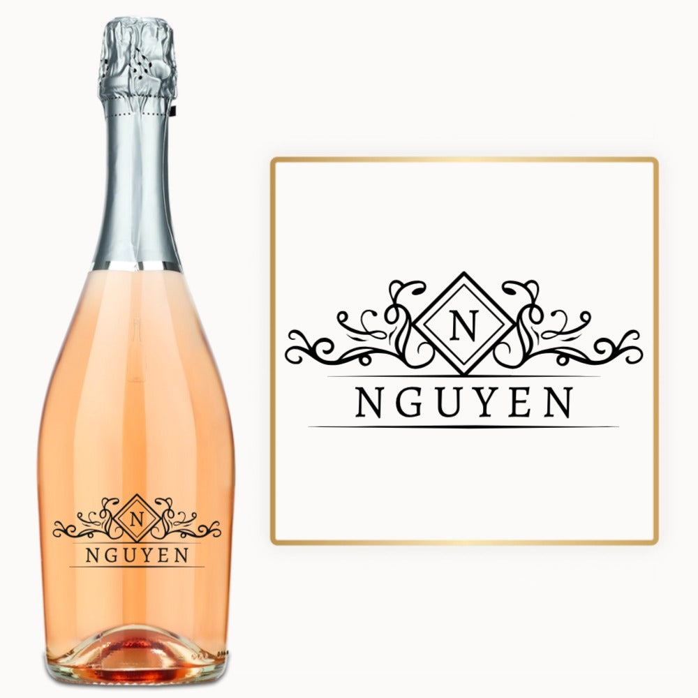 Diamond Crest Monogram – Custom Engraved Wine