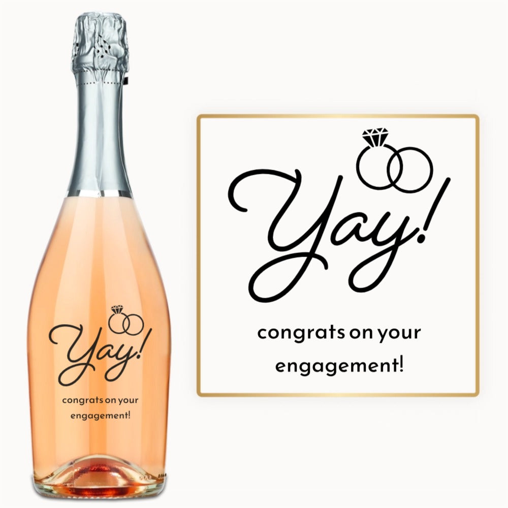 Yay With Rings – Engraved Engagement Wine