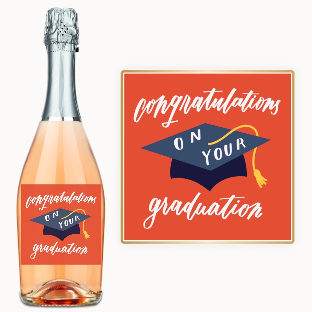 Congrats Grad Cap – Custom Label Wine