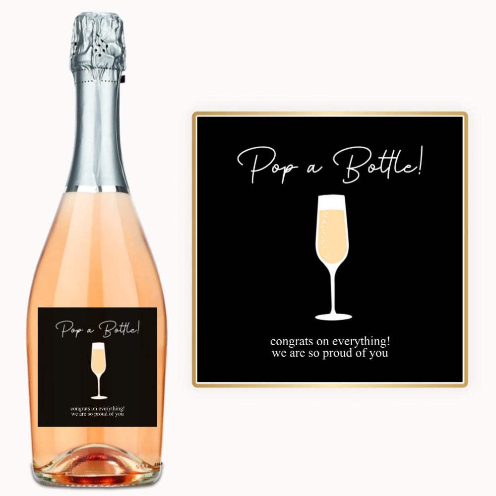 Pop the Bottle Congrats – Custom Label Wine