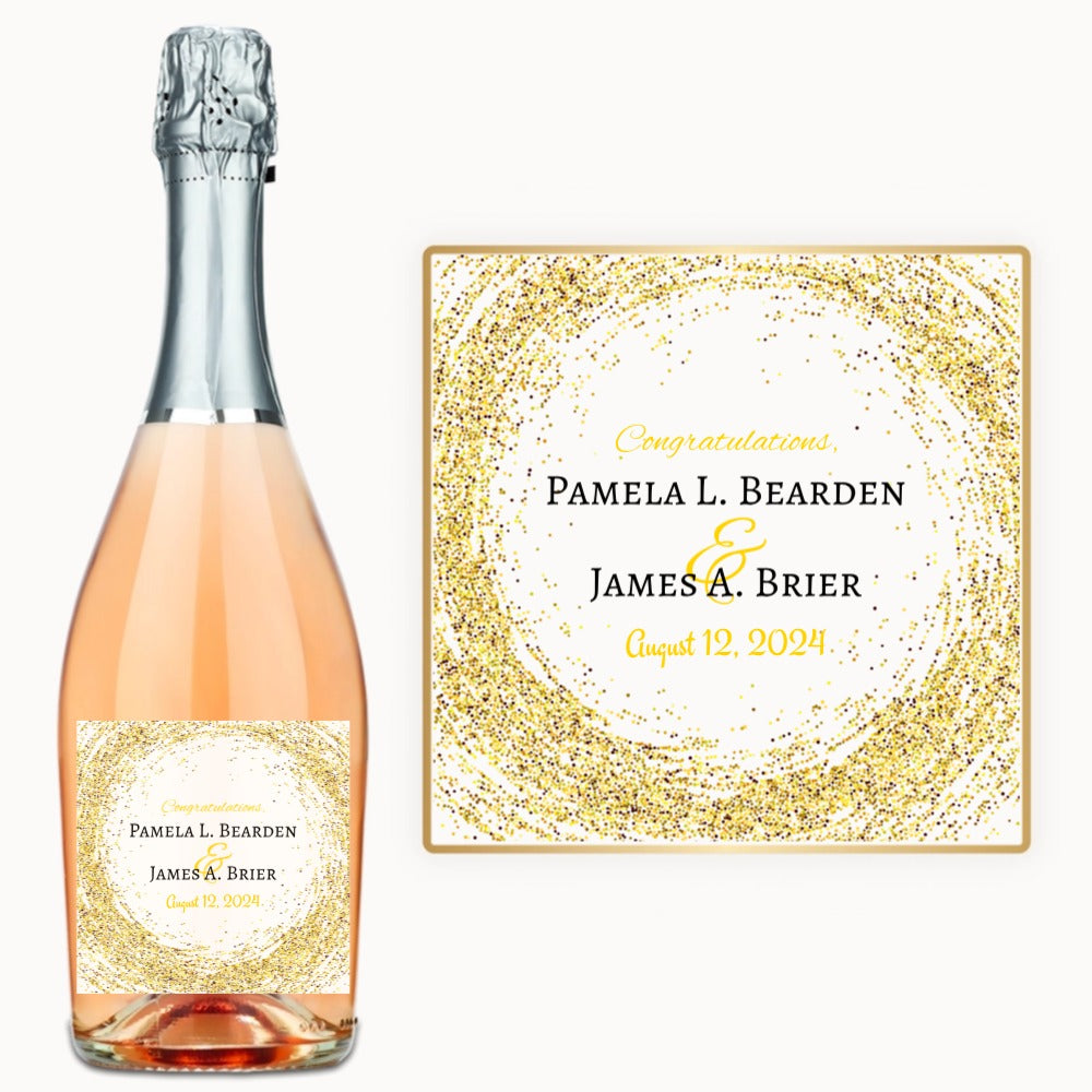 Gold Glitter Circle – Custom Label Wine