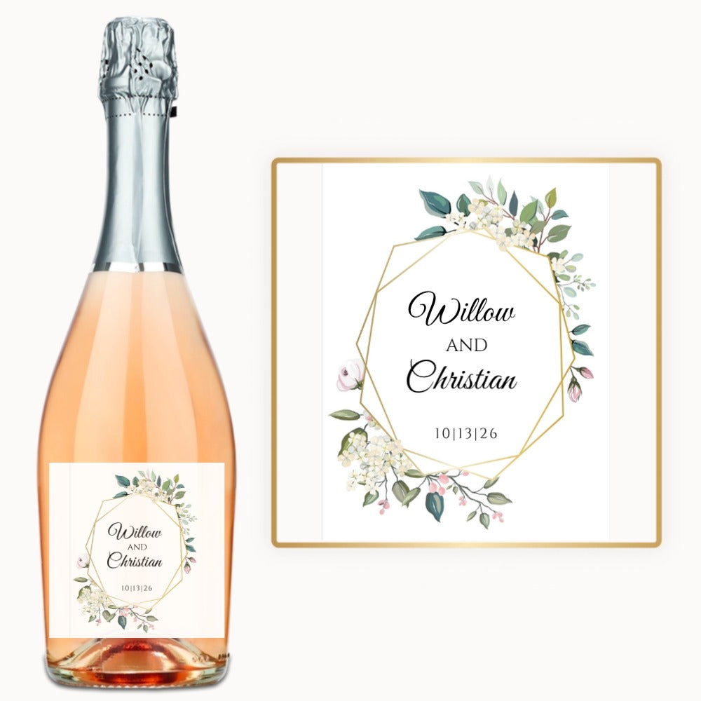 Floral Geometric Names – Custom Label Wine