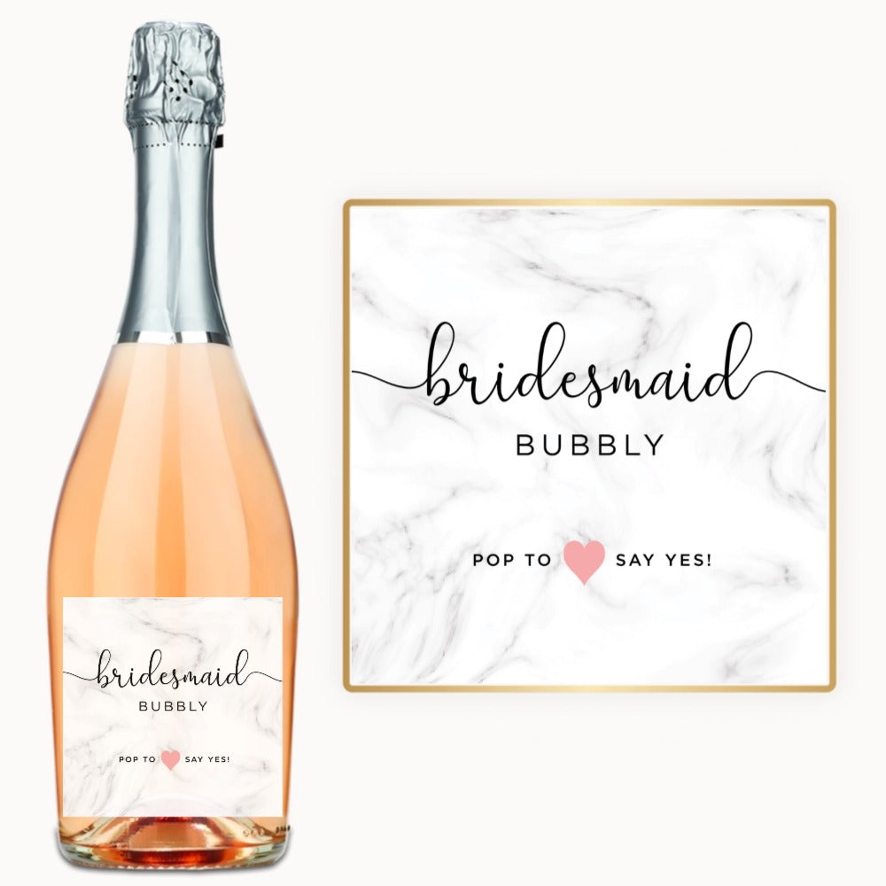 Bridesmaid Bubbly – Custom Label Wine