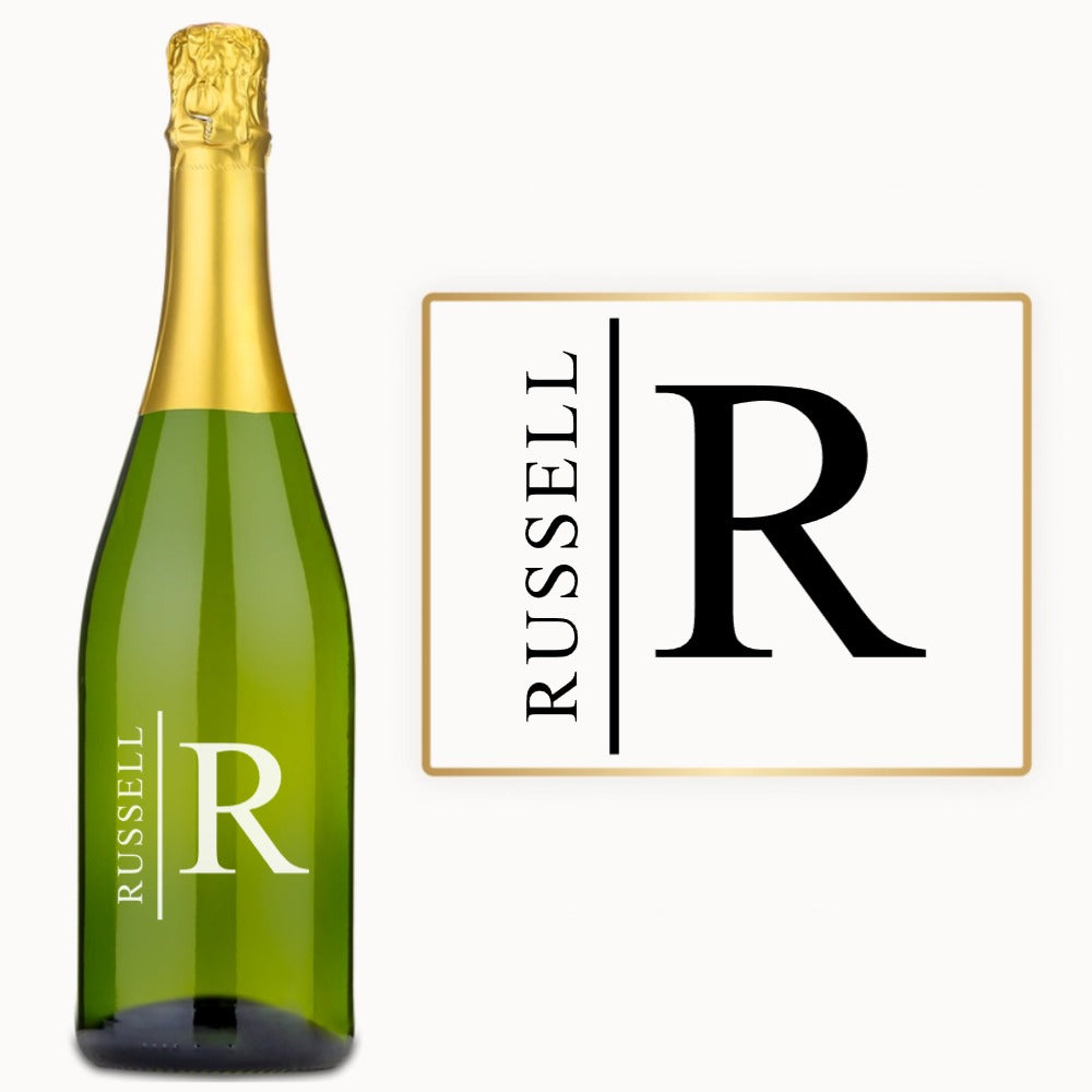 Modern Initial Name – Custom Engraved Wine