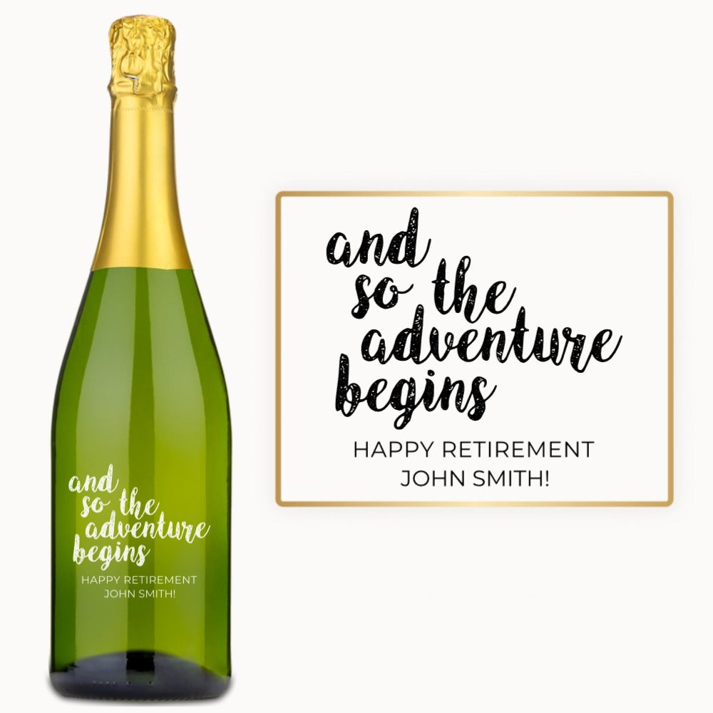 Retirement Adventure Begins – Custom Engraved Wine