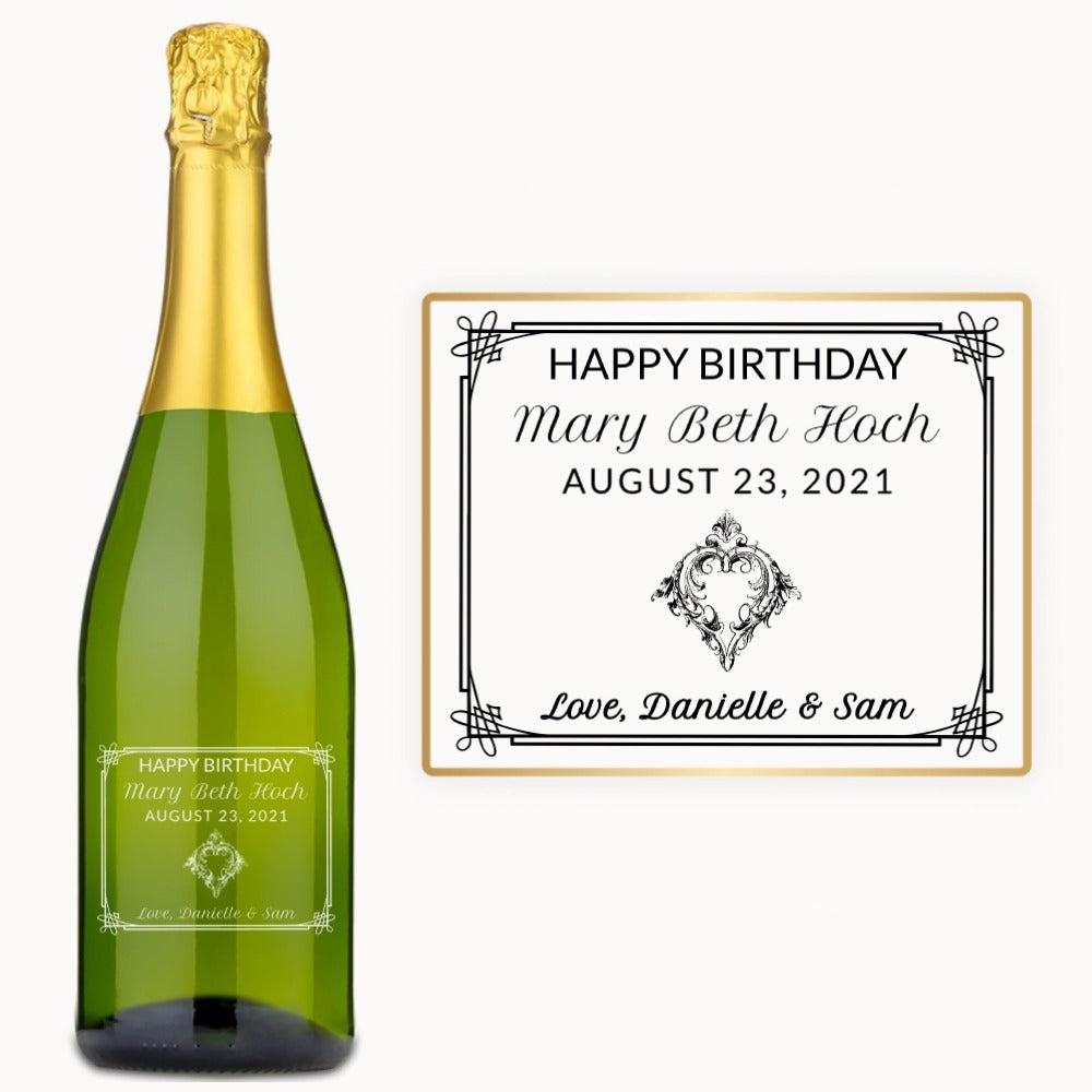 Elegant Heart Frame – Engraved Birthday Wine