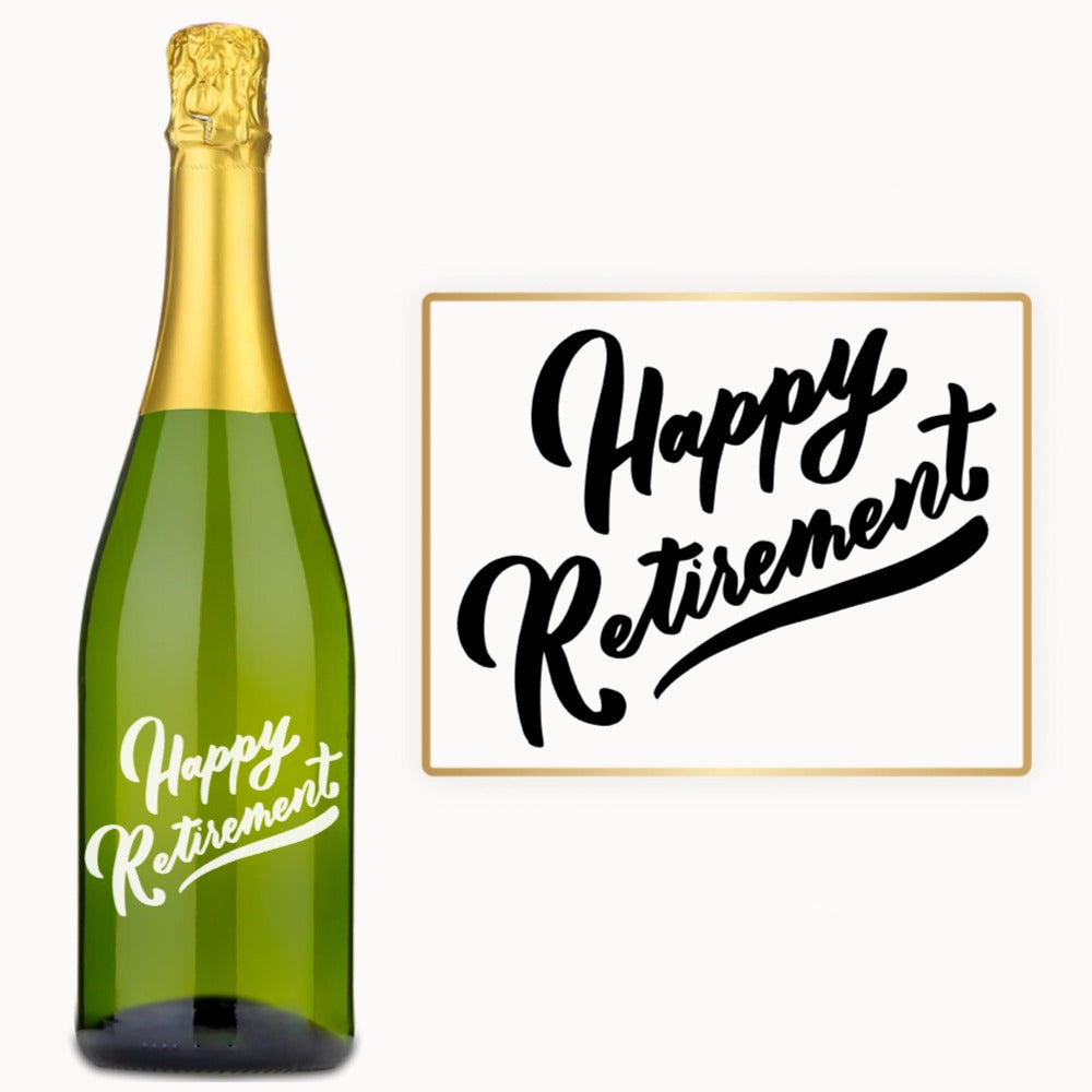 Happy Retirement Script – Custom Engraved Wine