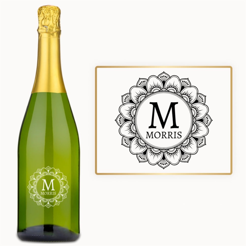 Mandala Monogram – Custom Engraved Wine
