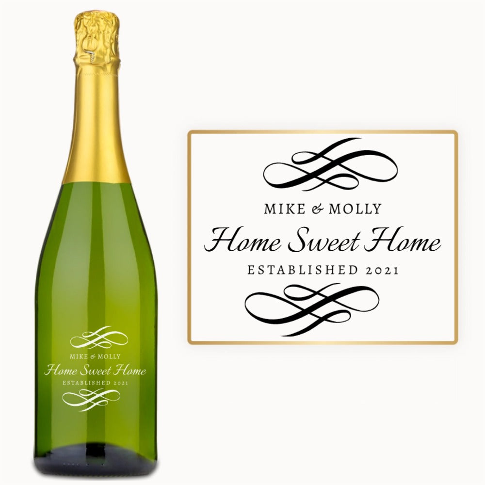 Home Sweet Home Flourish – Custom Engraved Wine