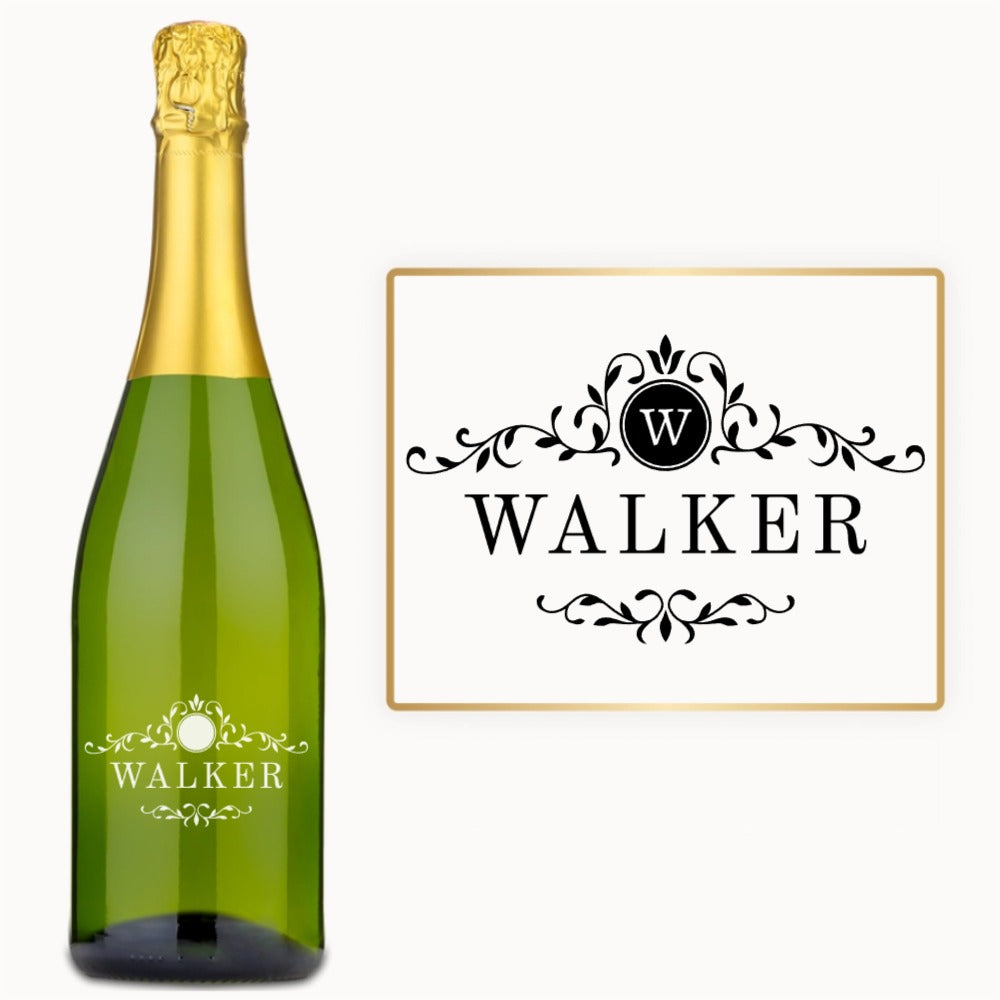 Botanical Initial Name – Custom Engraved Wine