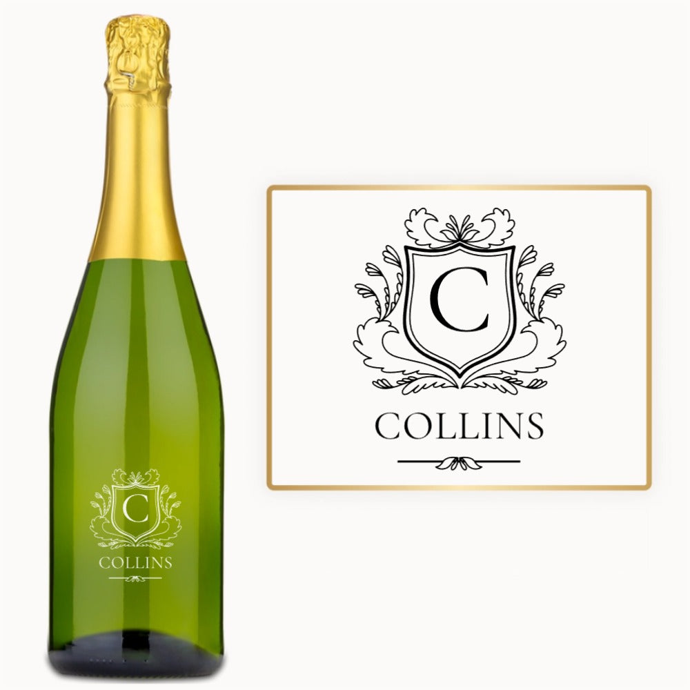 Heritage Shield Monogram – Custom Engraved Wine