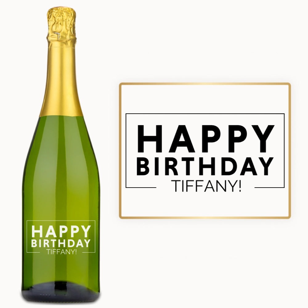 Happy Birthday Script – Custom Engraved Wine