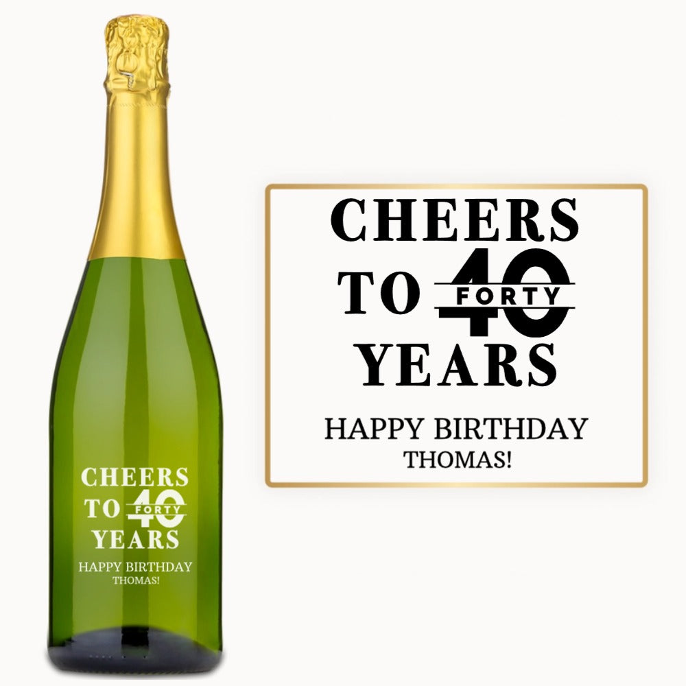Cheers to 40 Years – Custom Engraved Wine