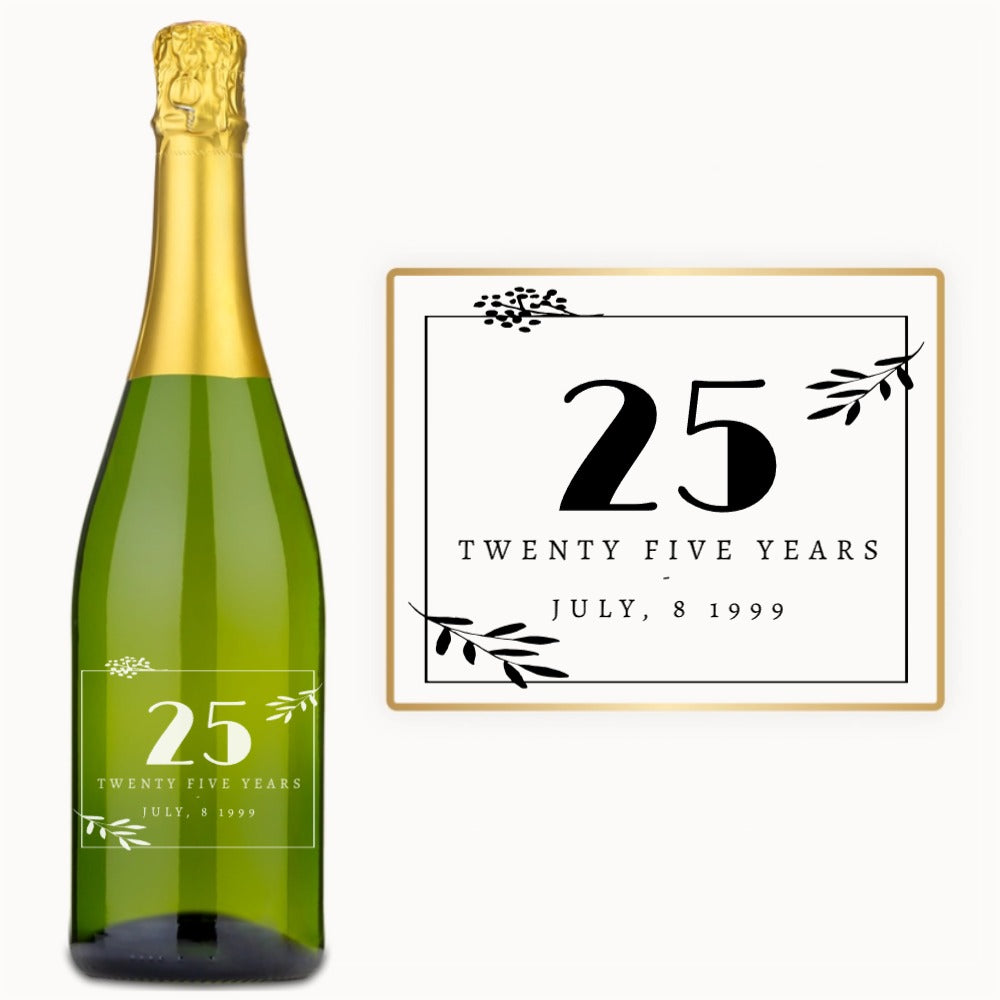 Elegant Floral Frame – Custom Engraved Wine